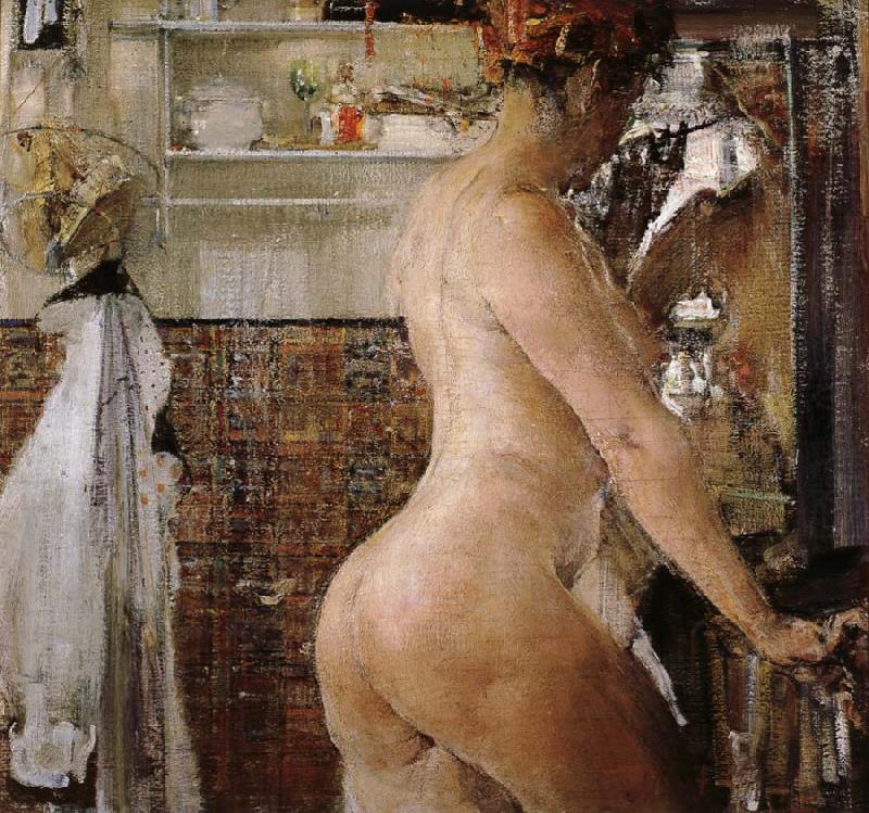 Nude take a shower, Nikolay Fechin